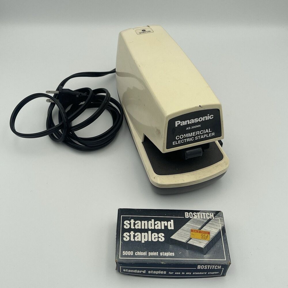 Panasonic Commercial AS-300NN Electric Stapler Adjustable Depth TESTED + Staples